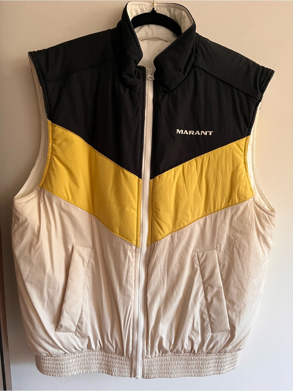 Isabel Marant Black Yellow White Puffer Vest // BRAND NEW